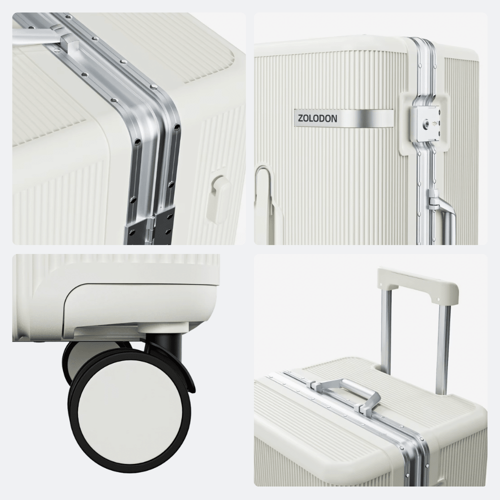 Valise Cadre Aluminium Fermeture TSA Vert Grisâtre - | AïtaVia