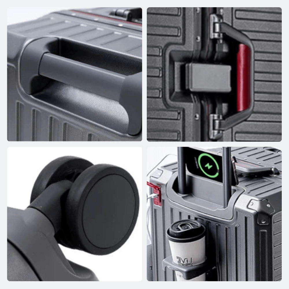 Valise Cadre Aluminium Rouge Grenadine - | AïtaVia