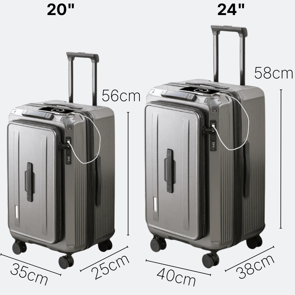 Valise Rigide avec Soufflet Extensible Blanc Crème - | AïtaVia