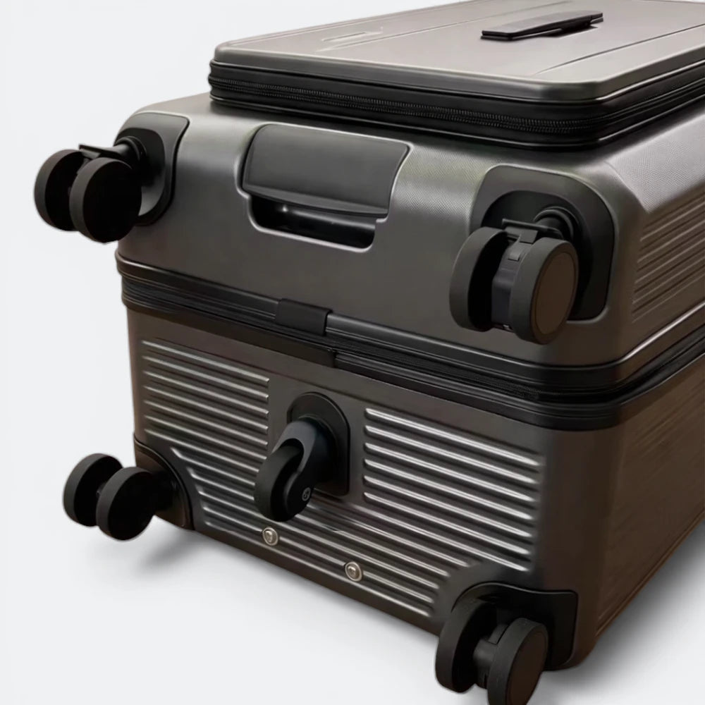 Valise Rigide avec Soufflet Extensible Blanc Crème - | AïtaVia