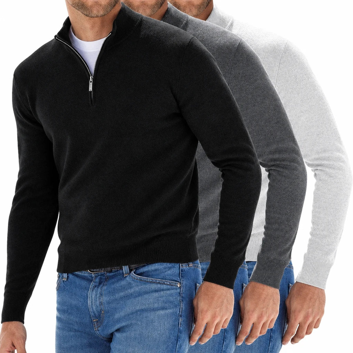 Veloria – Pull Cachemire Col Zippé