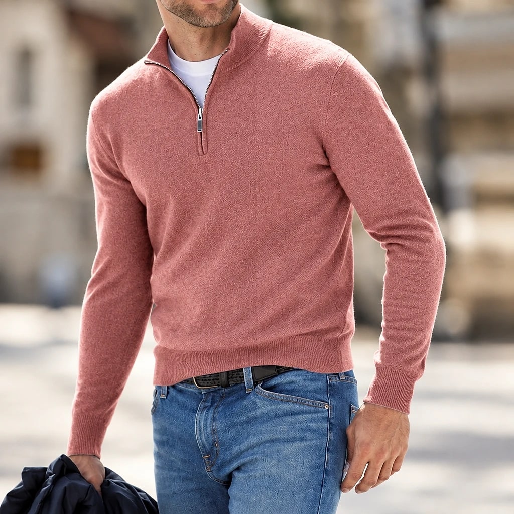 Veloria – Pull Cachemire Col Zippé