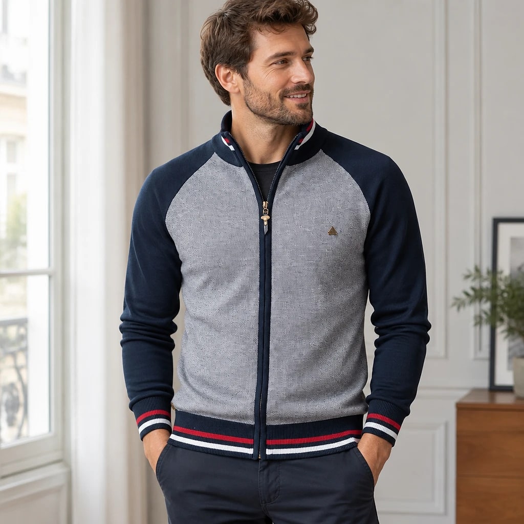Velorio – Cardigan Deux Tons Zippé
