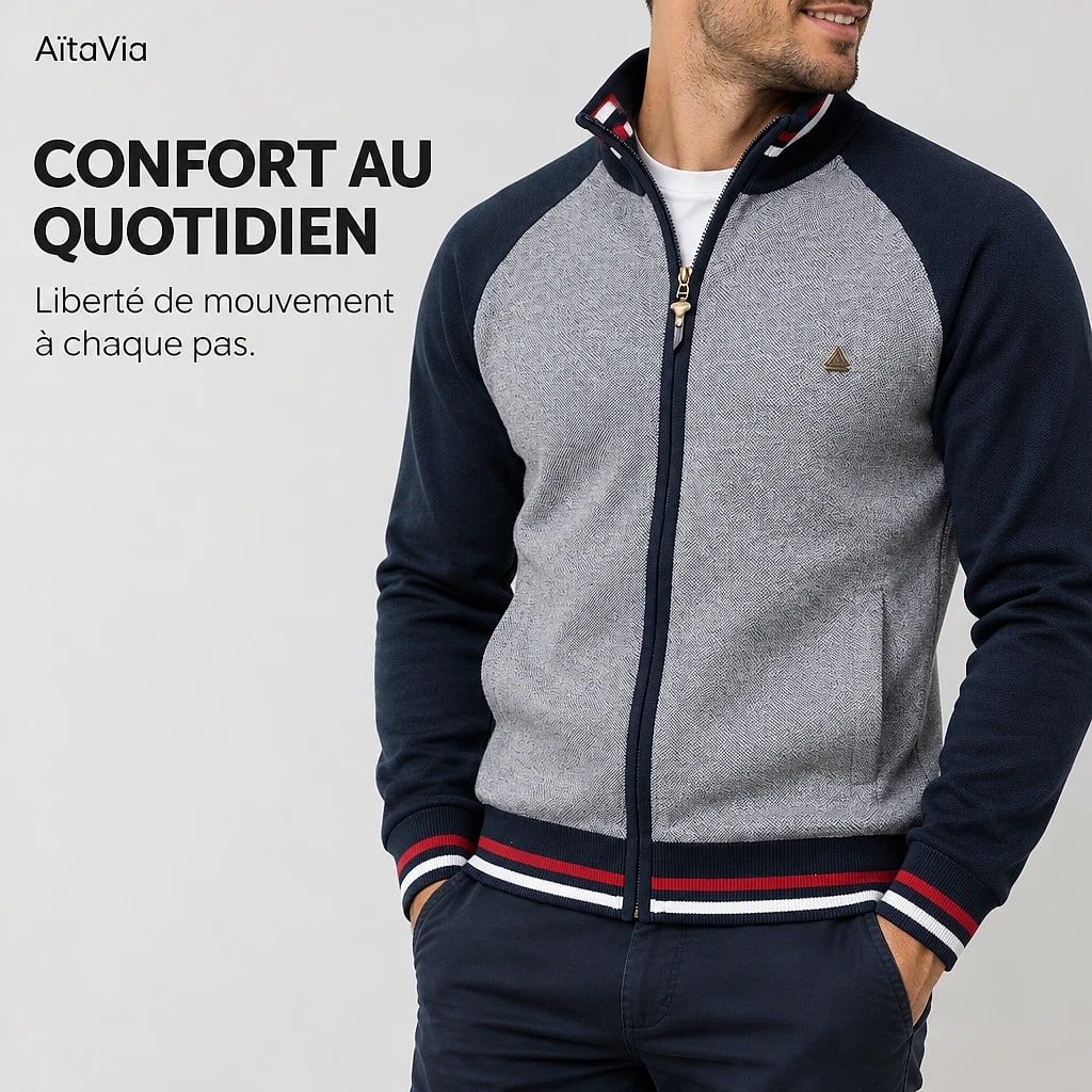 Velorio – Cardigan Deux Tons Zippé