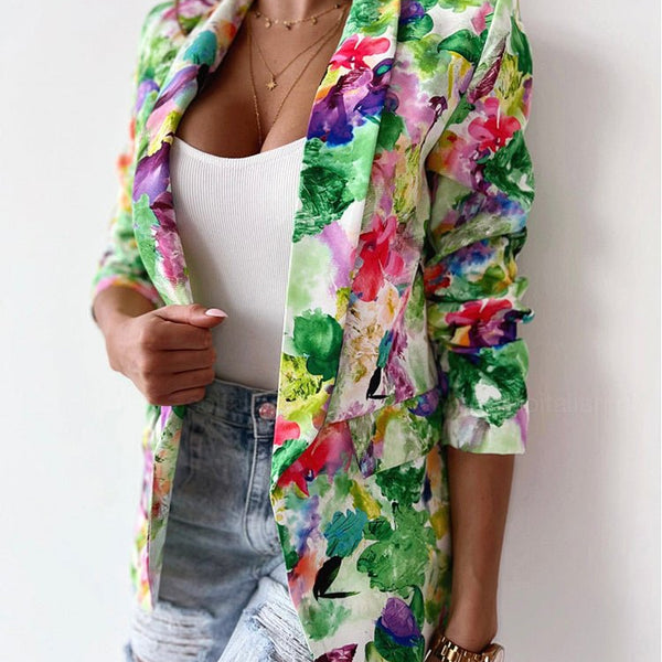 Veste Blazer Fleurie Femme – Chic, Légère et Polyvalente pour Toutes Occasions