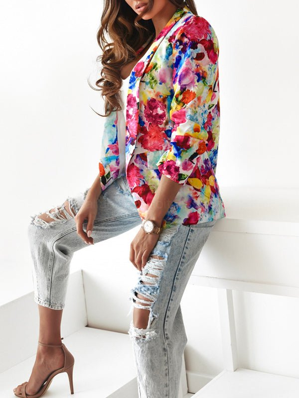 Veste Blazer Fleurie Femme – Chic, Légère et Polyvalente pour Toutes Occasions
