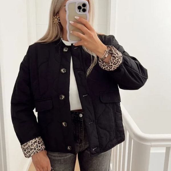 Veste Élégante Doublure Léopard - Chic & Moderne