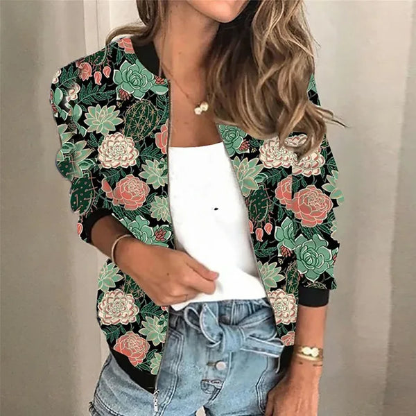 Veste Zippée Imprimée pour Femmes - Style Unique