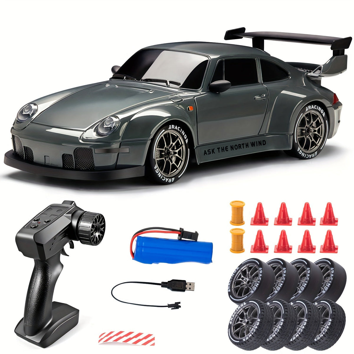Voiture RC Drift 4WD - Lumières LED & Batterie Rechargeable
