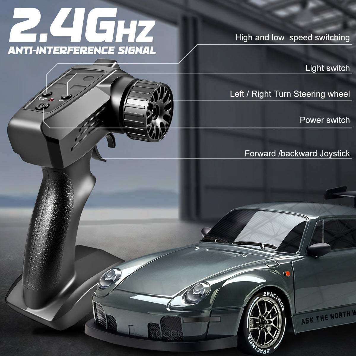 Voiture RC Drift 4WD - Lumières LED & Batterie Rechargeable