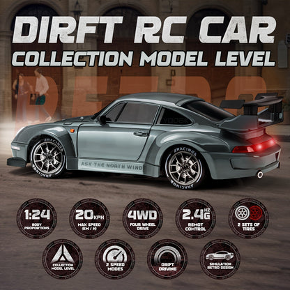 Voiture RC Drift 4WD - Lumières LED & Batterie Rechargeable