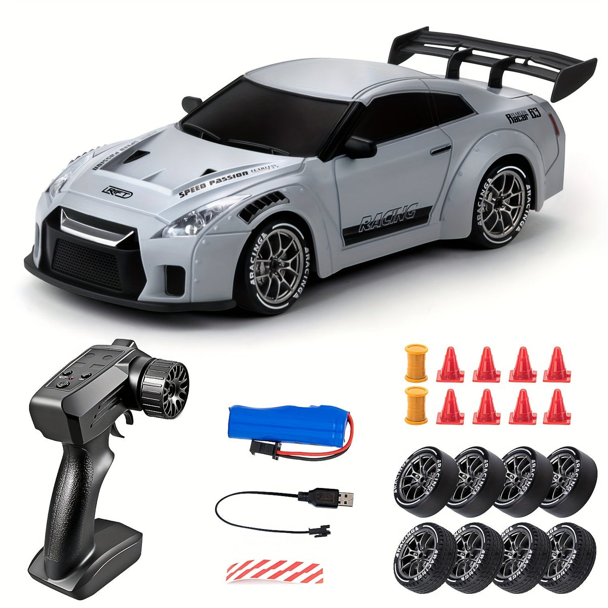 Voiture RC Drift 4WD - Lumières LED & Batterie Rechargeable